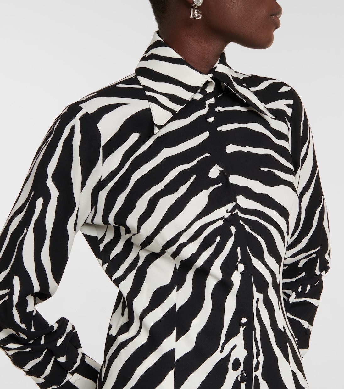 Camicia in misto seta con stampa | Dolce&Gabbana