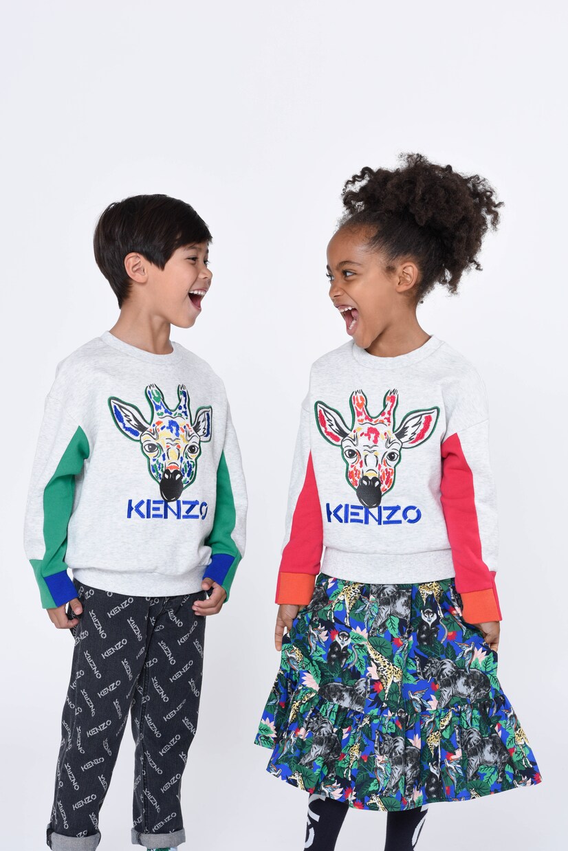 Felpa in misto cotone con ricamo | Kenzo Kids