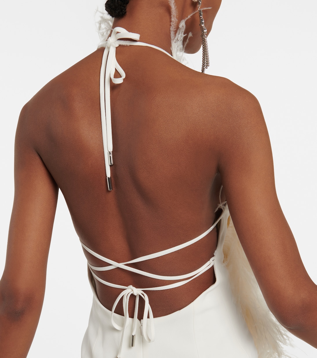 Minikleid aus Cady mit Federn | David Koma