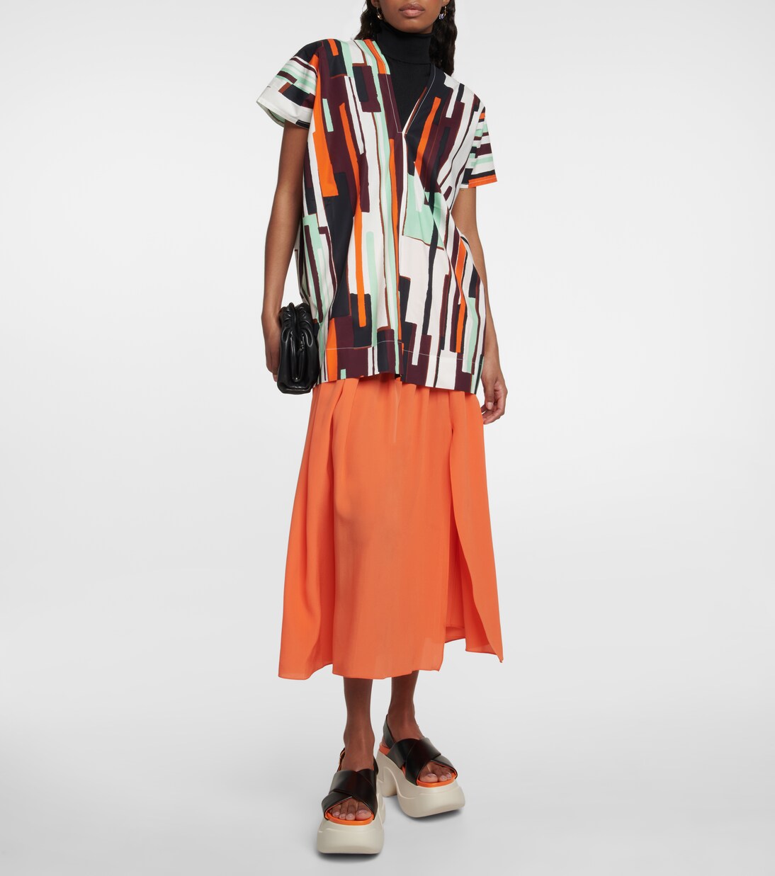 Printed cotton poplin top | Plan C