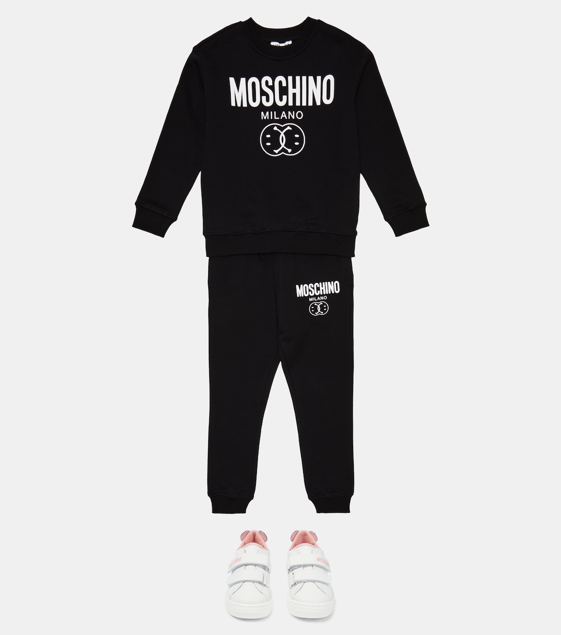 Printed cotton sweatshirt and sweatpants set | Moschino Kids