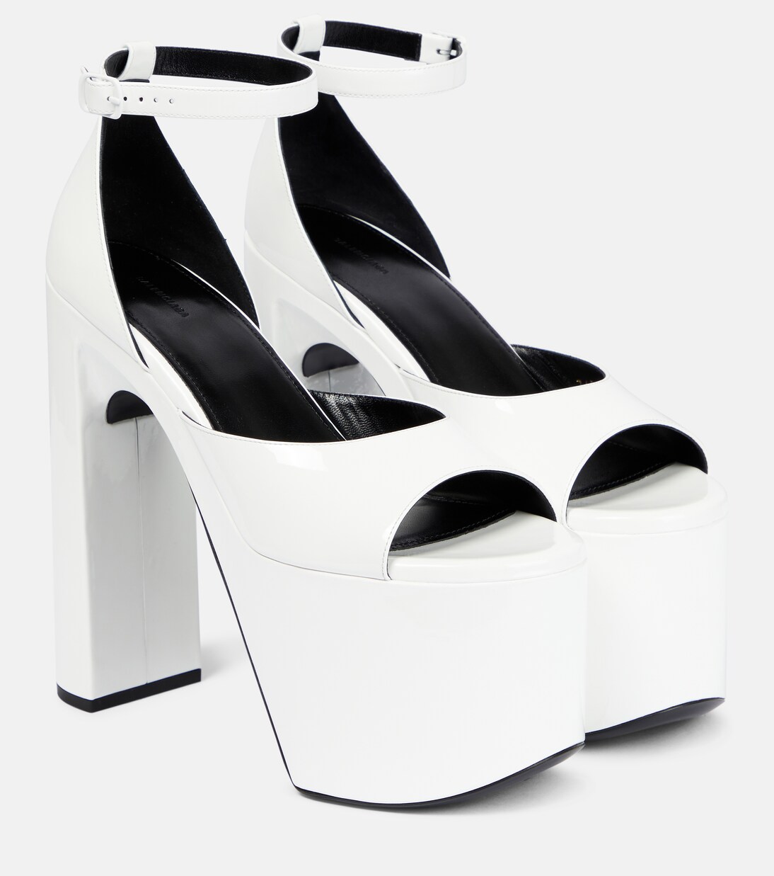 Camden platform patent leather sandals in white Balenciaga Mytheresa