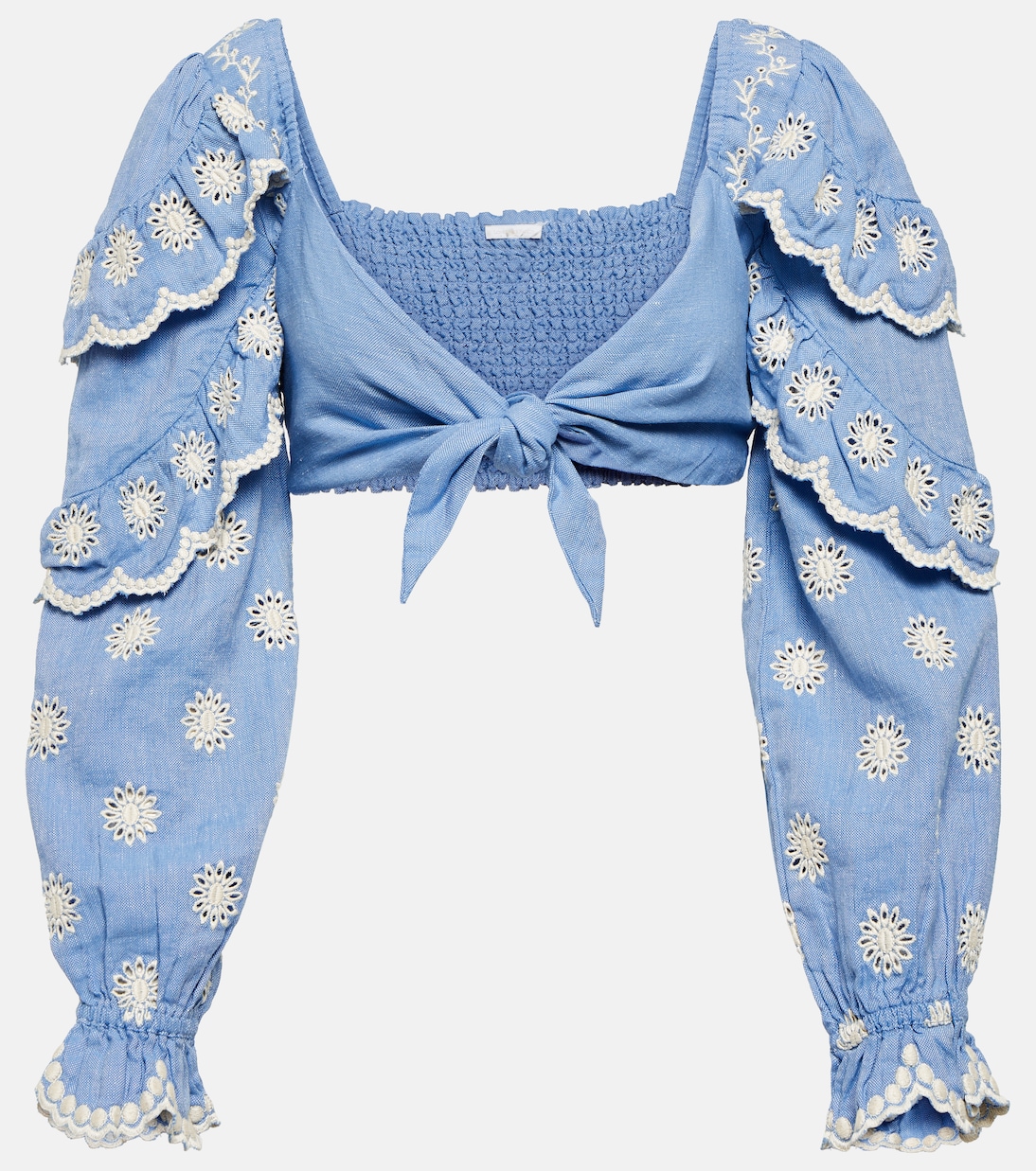 Cropped-Top Milanti aus Baumwolle und Leinen | LoveShackFancy
