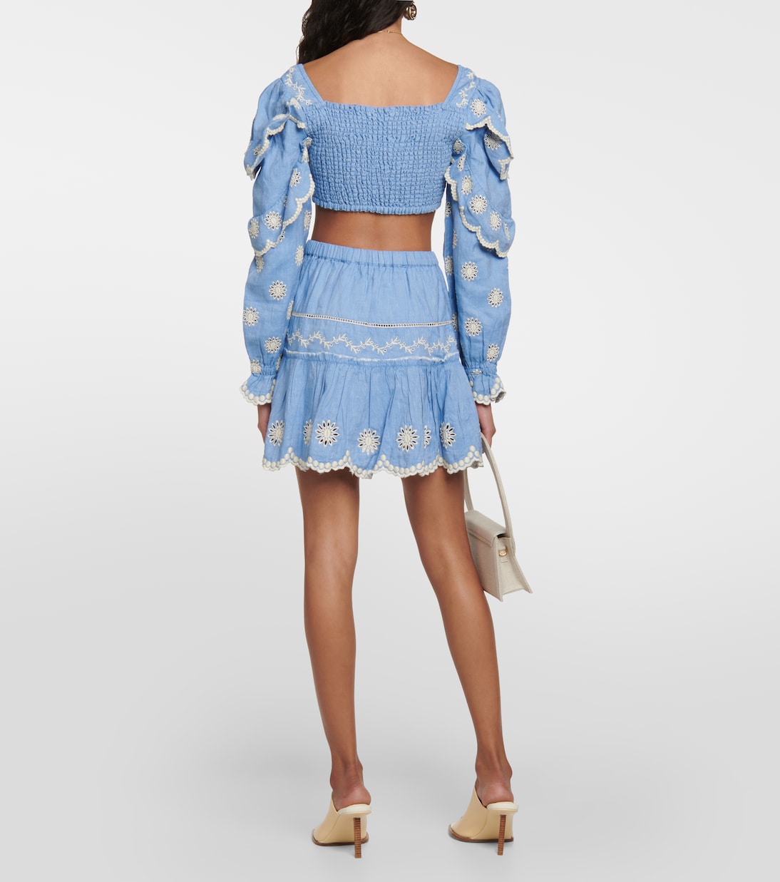 Cropped-Top Milanti aus Baumwolle und Leinen | LoveShackFancy