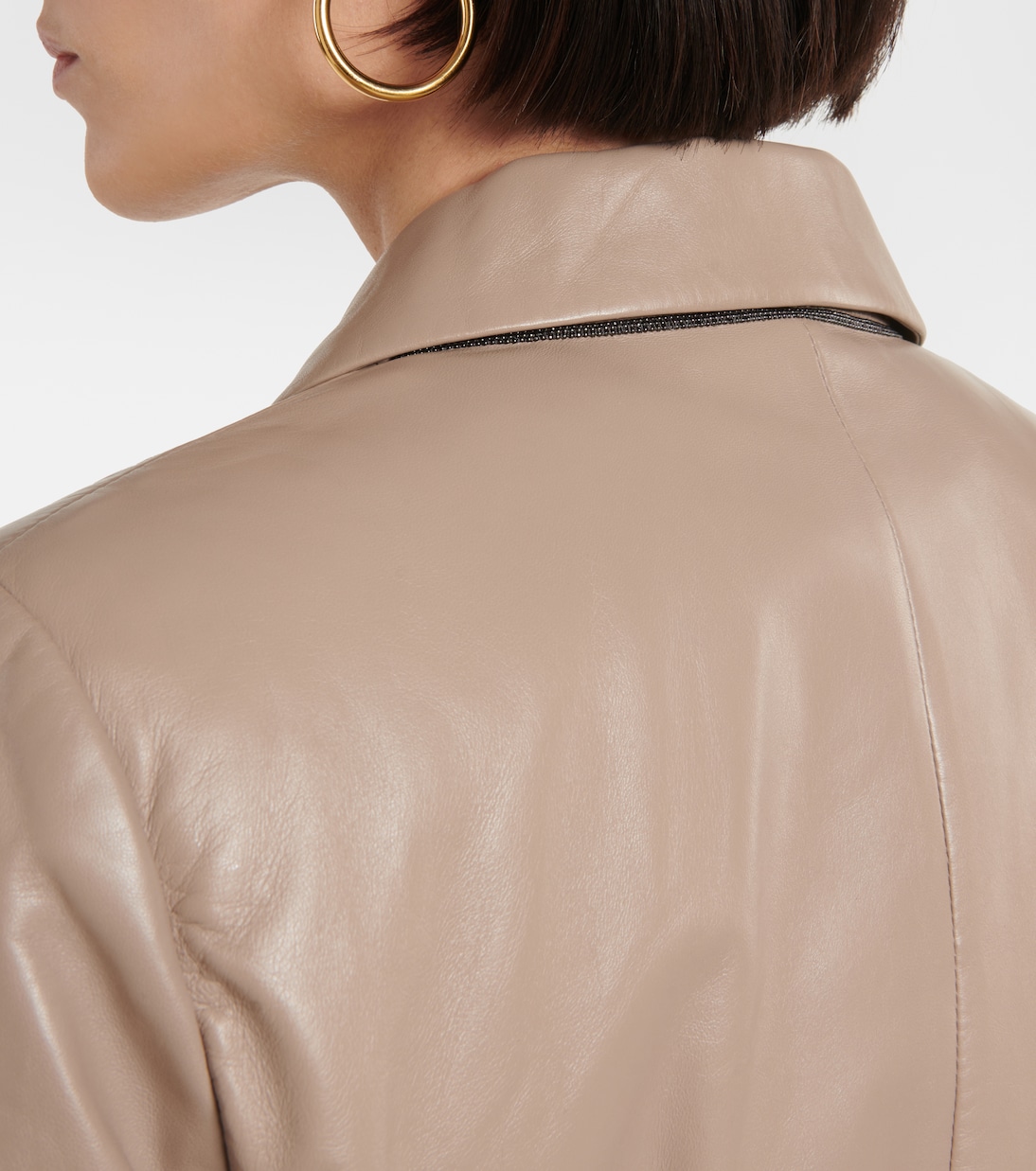 Blazer doppiopetto in pelle | Brunello Cucinelli