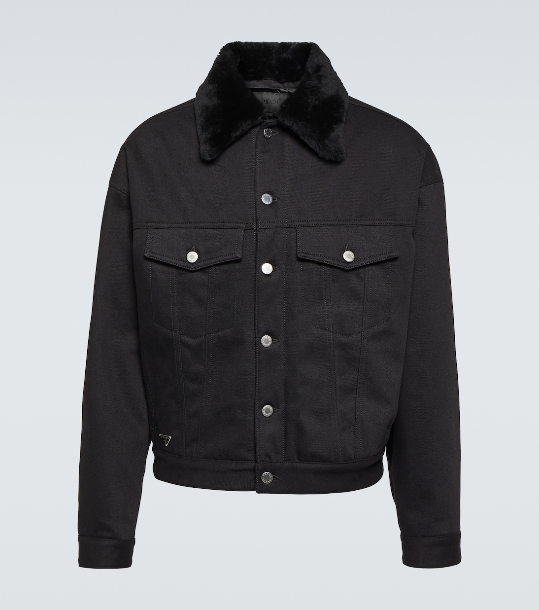 Jeansjacke mit Shearling | Prada