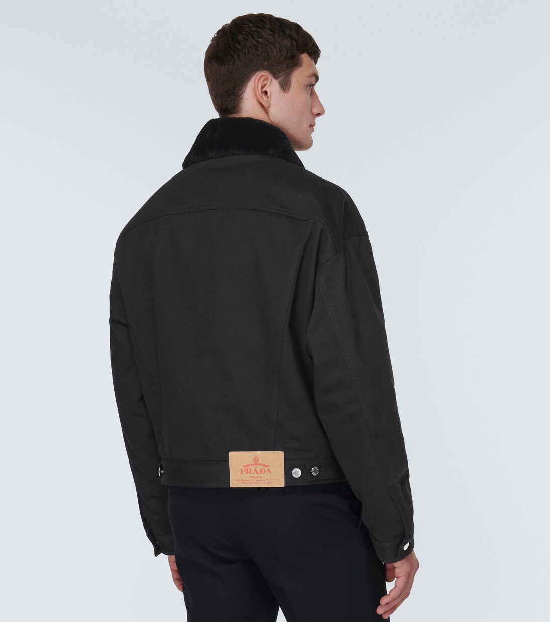 Jeansjacke mit Shearling | Prada