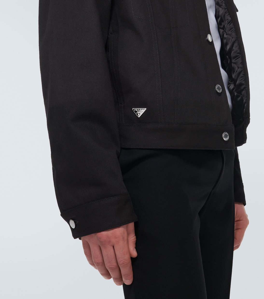 Jeansjacke mit Shearling | Prada