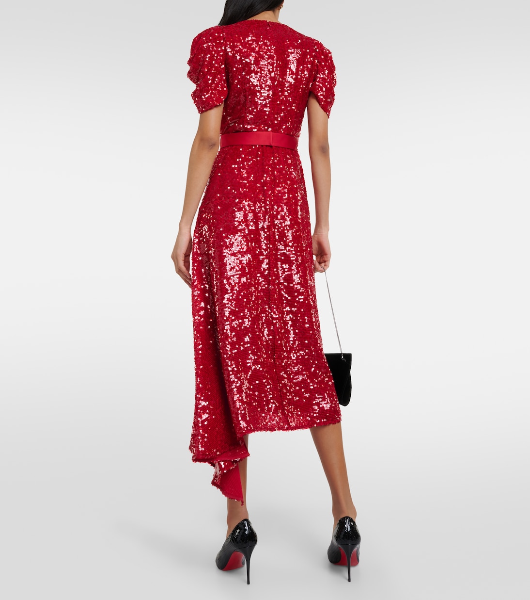 Robe midi asymétrique à sequins | Erdem