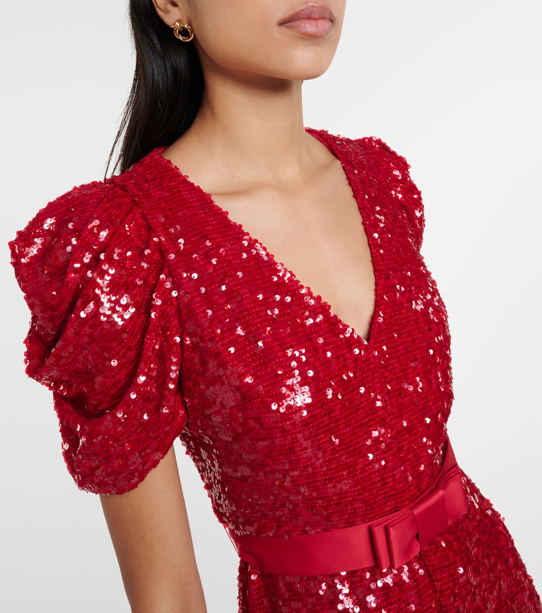 Robe midi asymétrique à sequins | Erdem