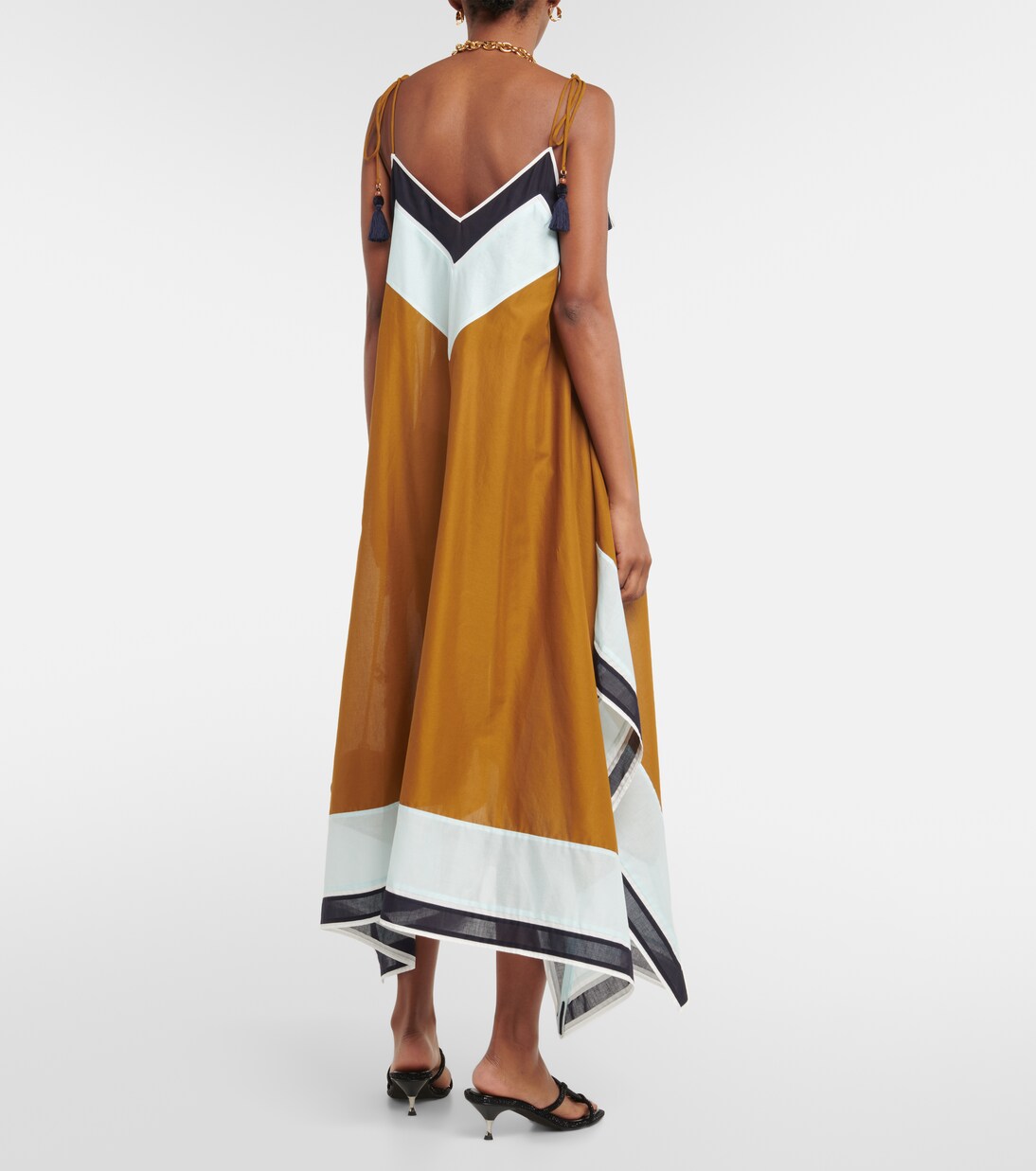 Colorblocked cotton maxi dress | Tory Burch