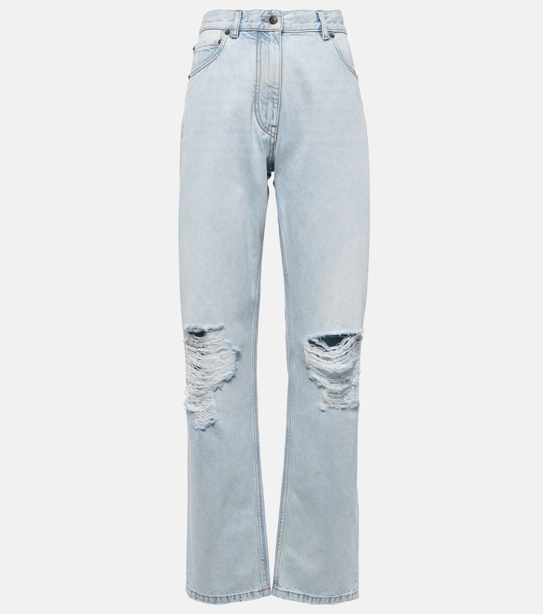 Burty mid-rise distressed straight jeans | The Row