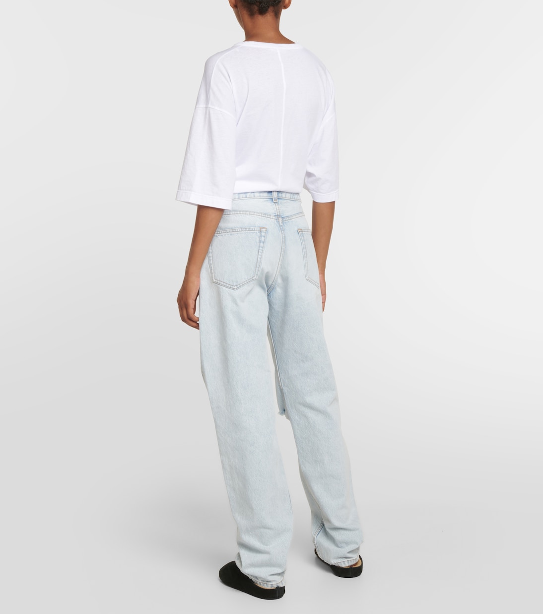 Burty mid-rise distressed straight jeans | The Row