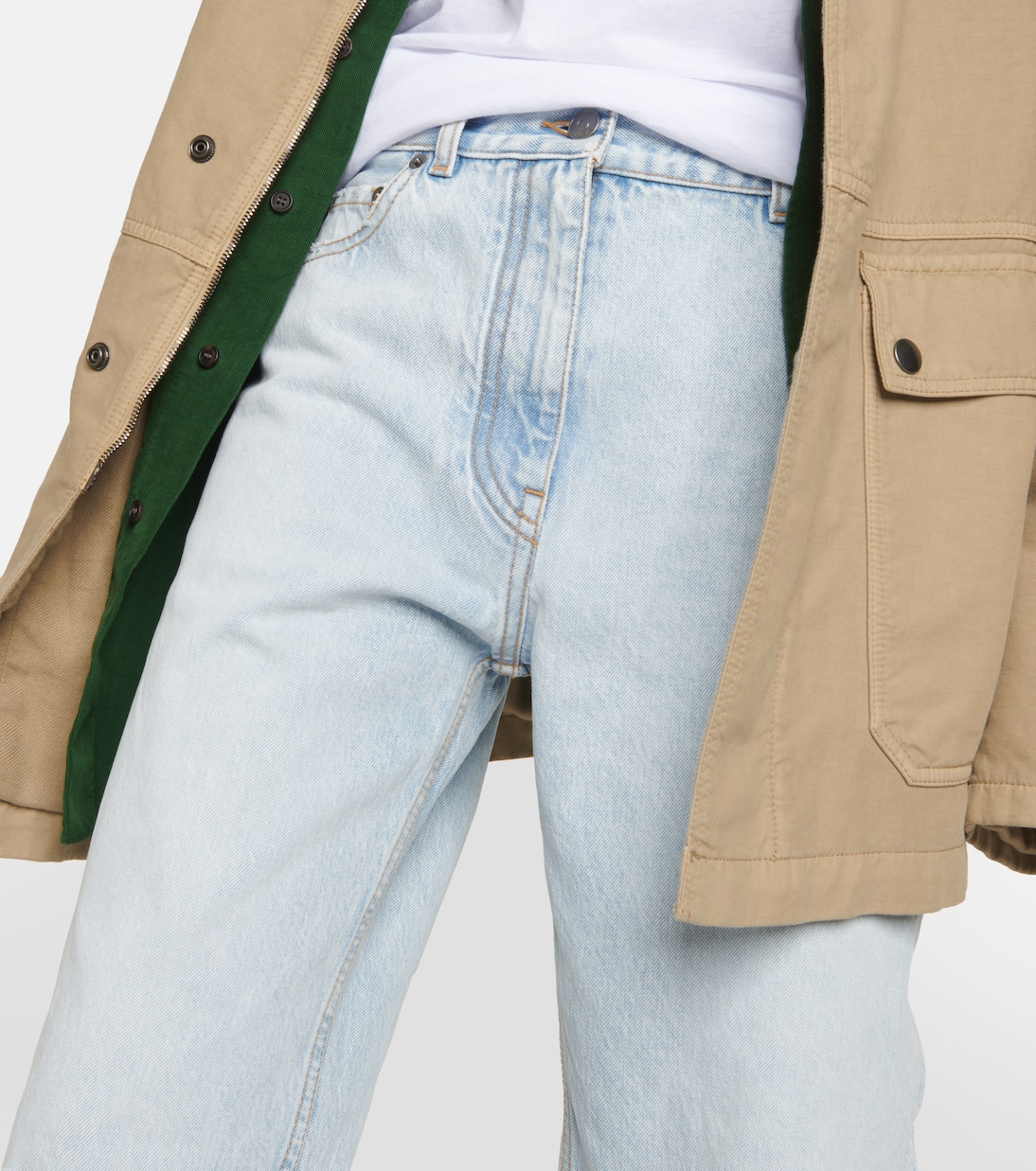 Burty mid-rise distressed straight jeans | The Row