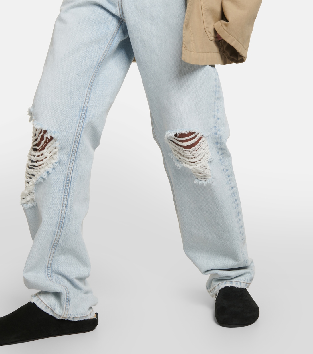 Burty mid-rise distressed straight jeans | The Row
