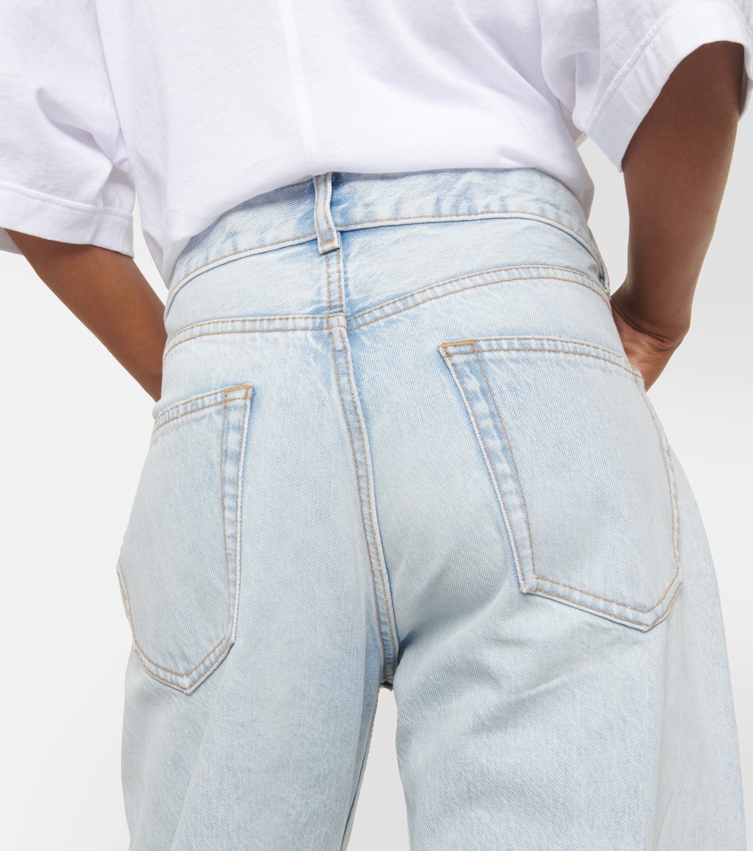 Burty mid-rise distressed straight jeans | The Row
