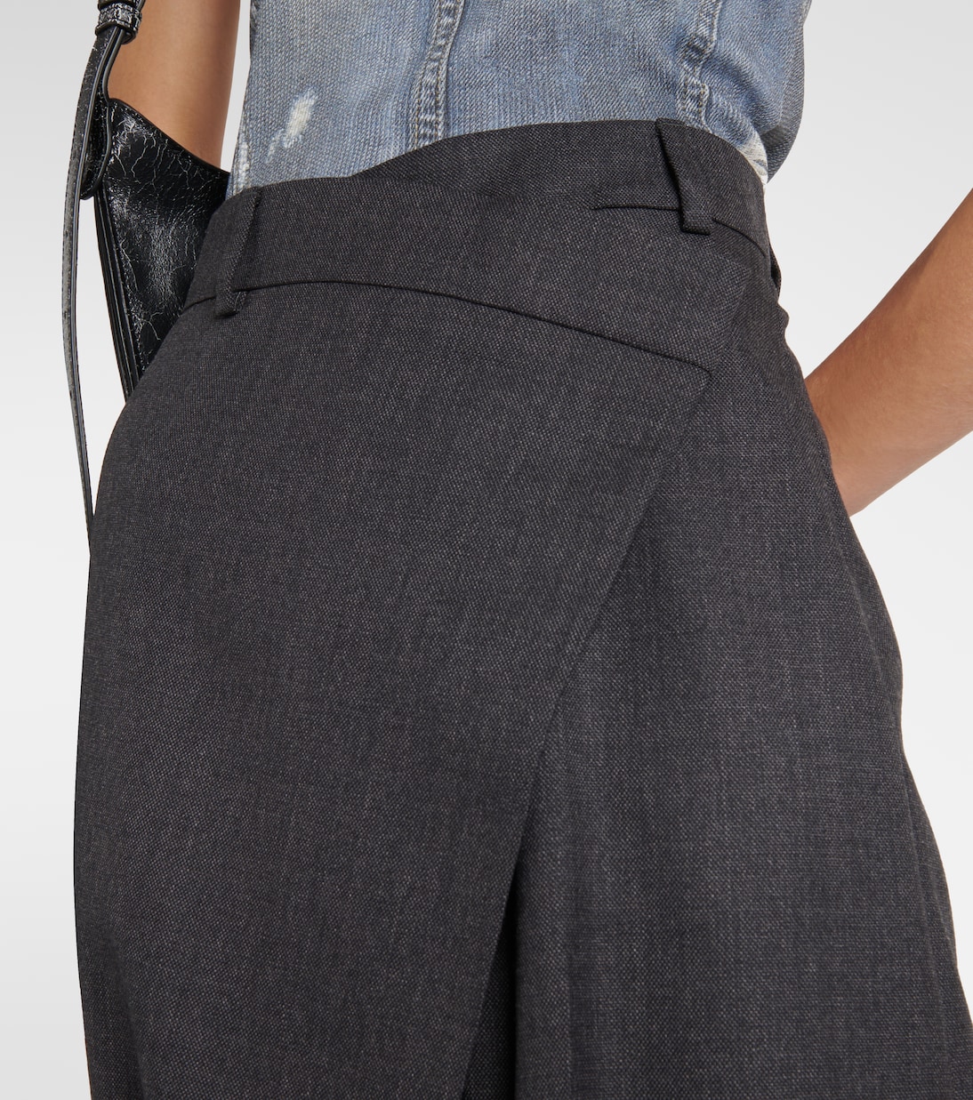 Asymmetric mid-rise wide-leg pants | Acne Studios