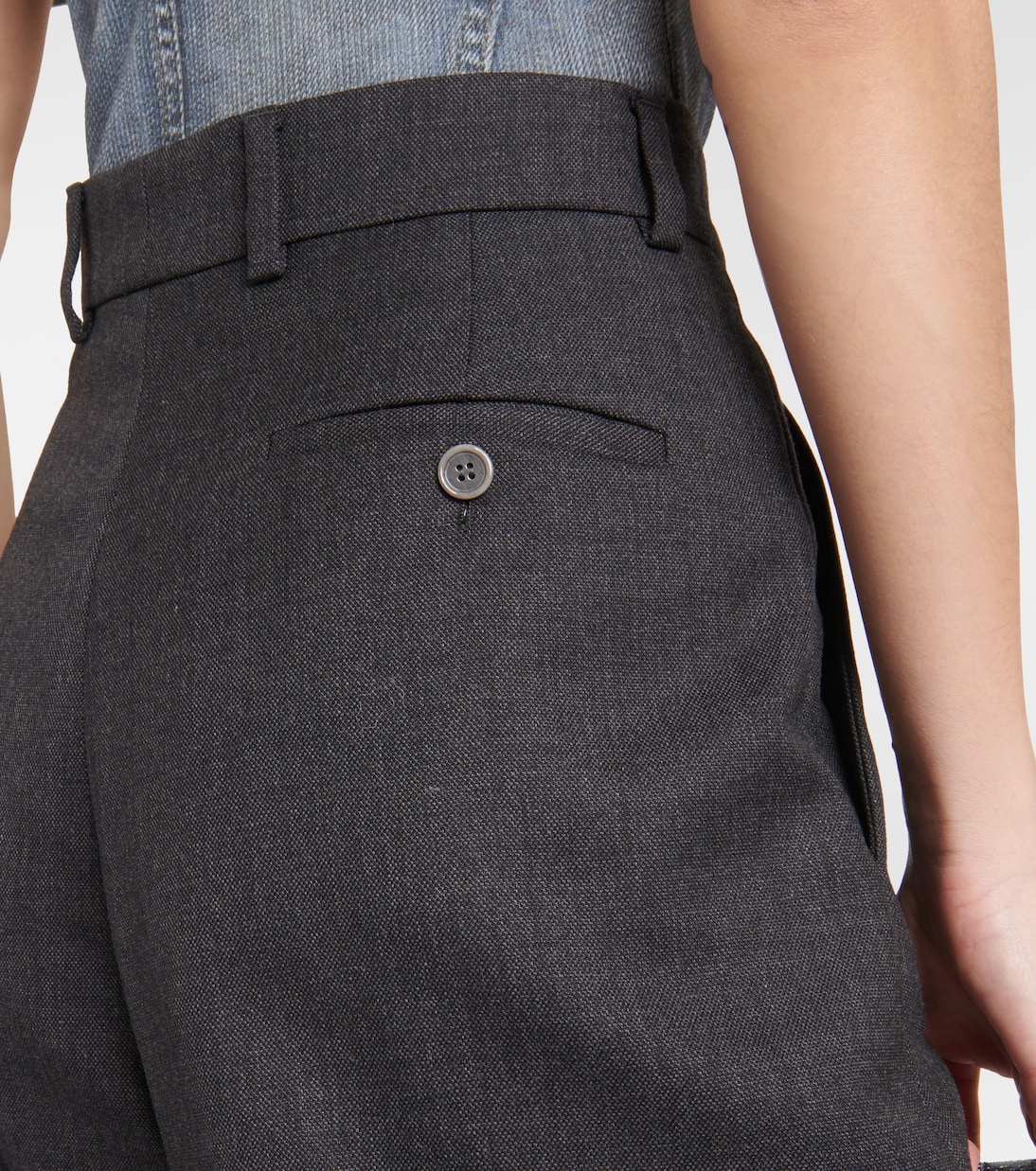 Asymmetric mid-rise wide-leg pants | Acne Studios