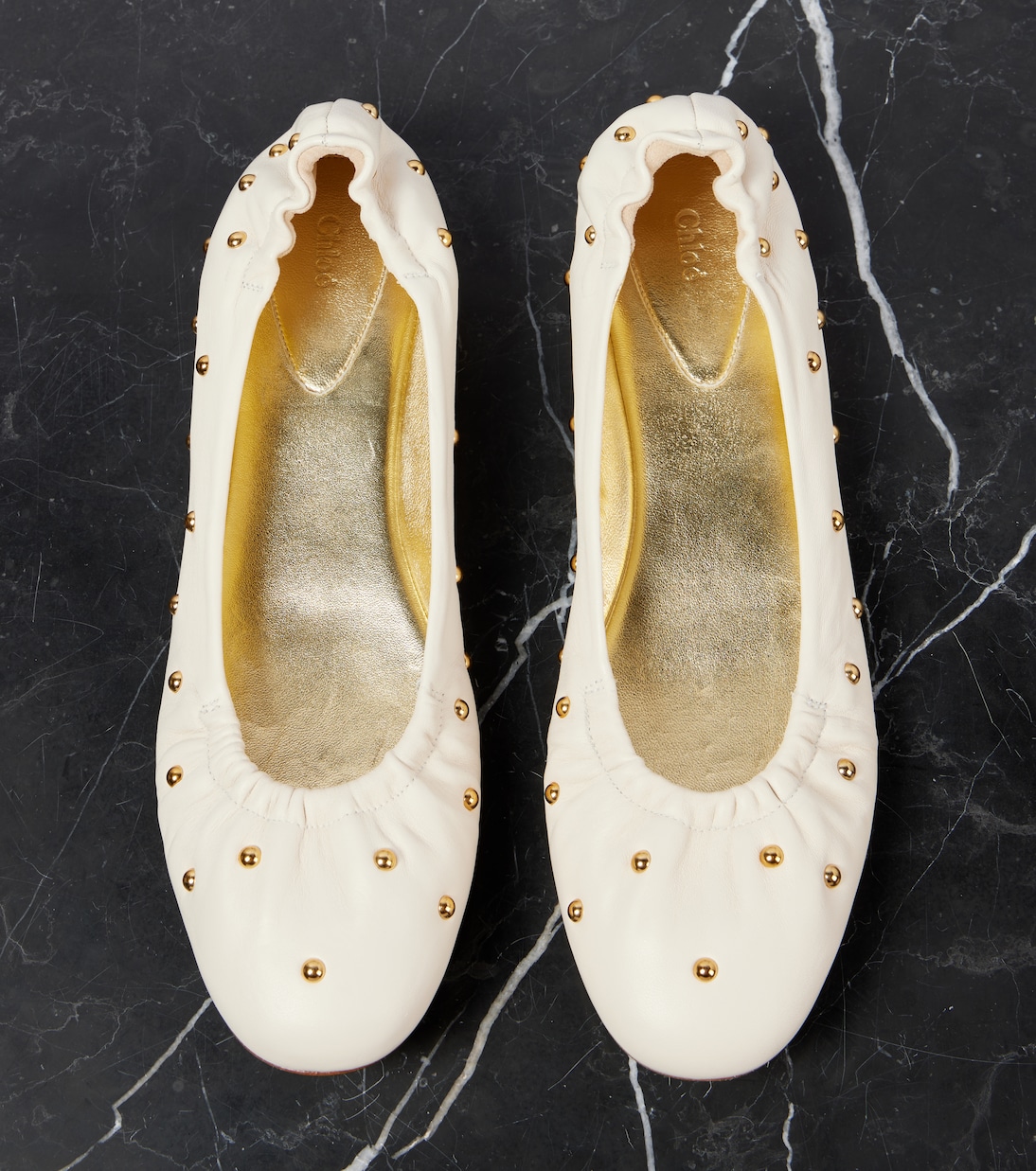 Eia studded leather ballet flats | Chloé