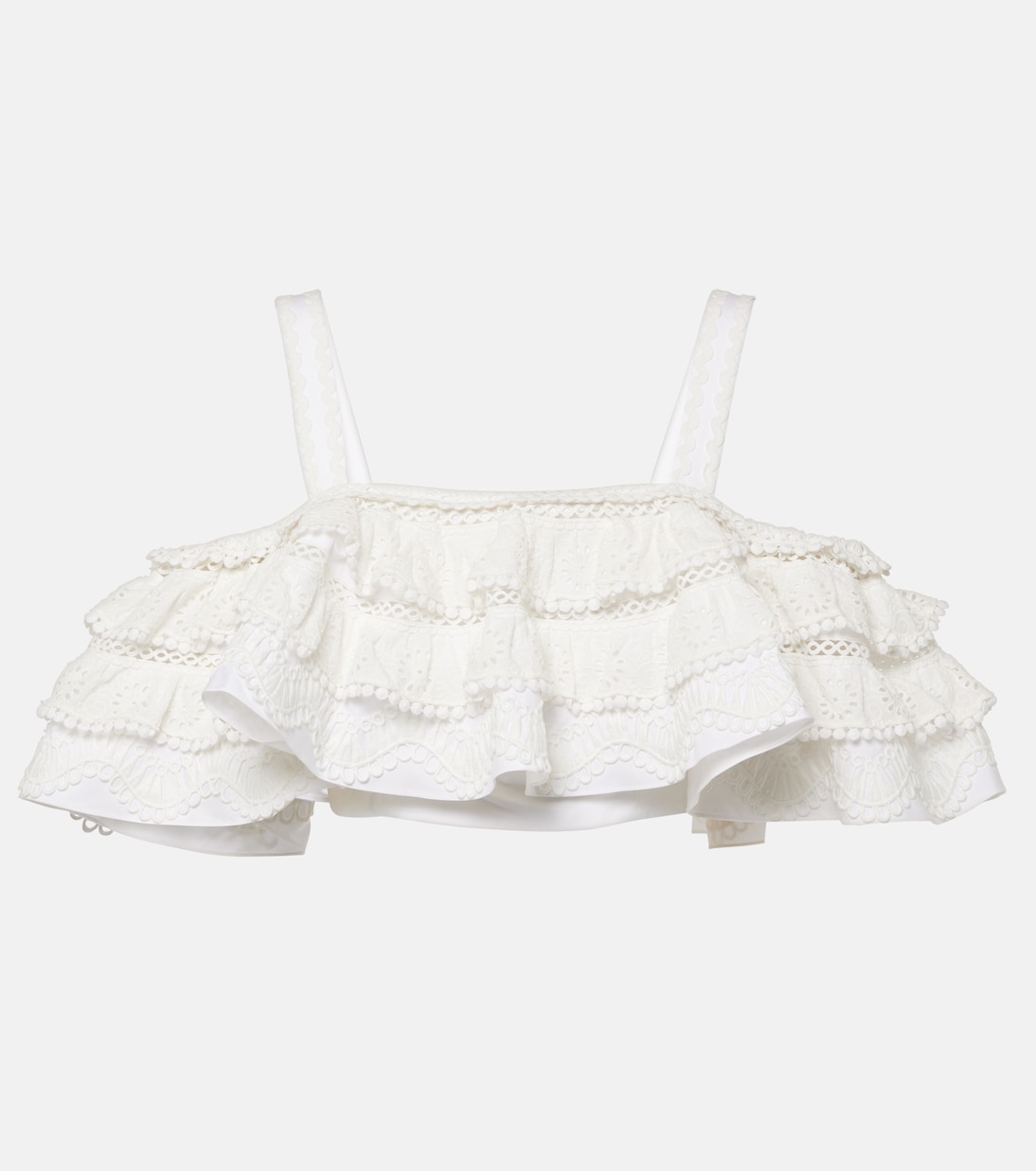 Top cropped con volant | Carolina Herrera