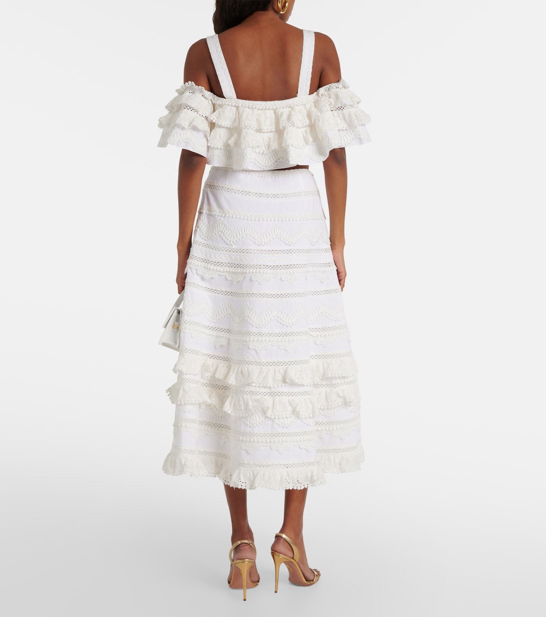 Top cropped con volant | Carolina Herrera