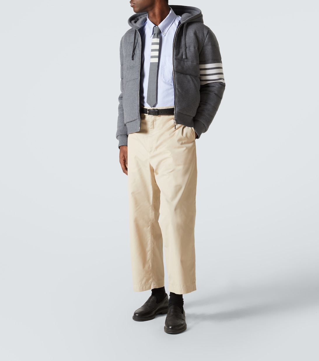 Felpa 4-Bar in lana vergine con zip | Thom Browne