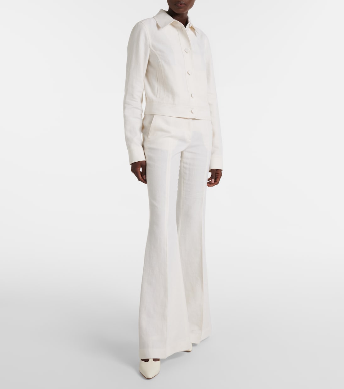 Rhein high-rise linen and wool-blend flared pants | Gabriela Hearst