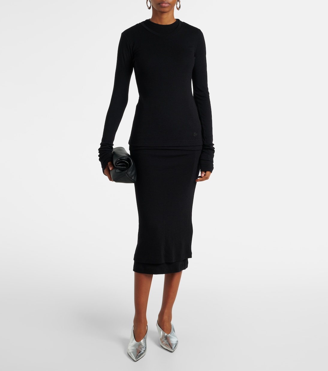 Jupe midi en laine vierge | Jil Sander