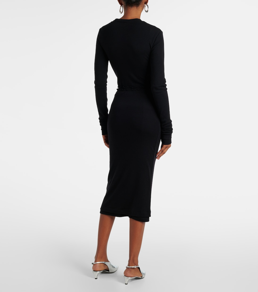 Jupe midi en laine vierge | Jil Sander
