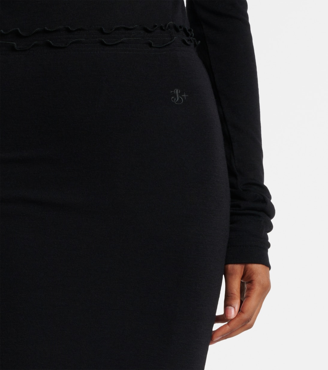Jupe midi en laine vierge | Jil Sander