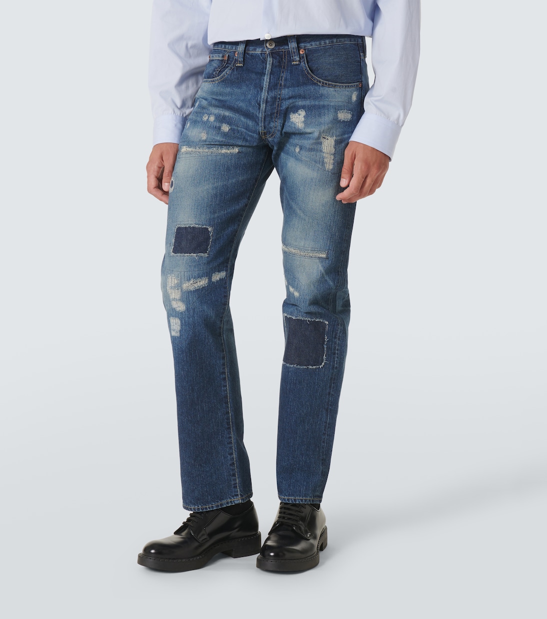 Jeans rectos con efecto desgastado | Junya Watanabe