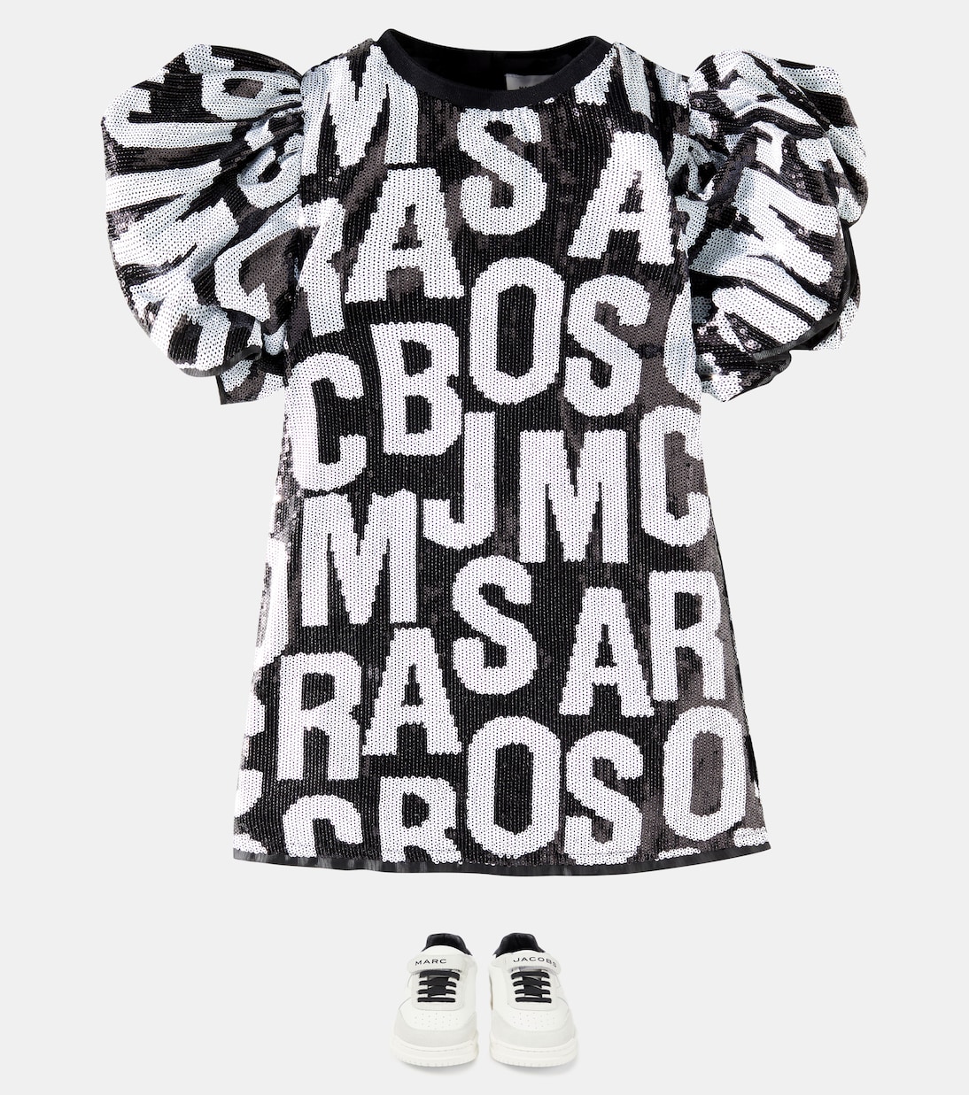 Abito Jumbled Logo con paillettes | Marc Jacobs Kids