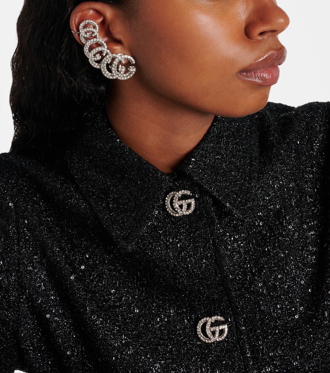 Orecchino ear cuff GG Marmont con cristalli | Gucci