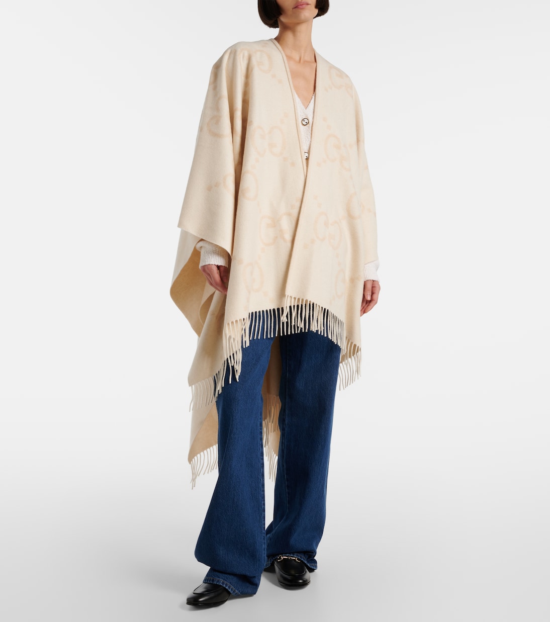 Mantello reversibile in cashmere GUCCI GG: stile giovane e raffinato