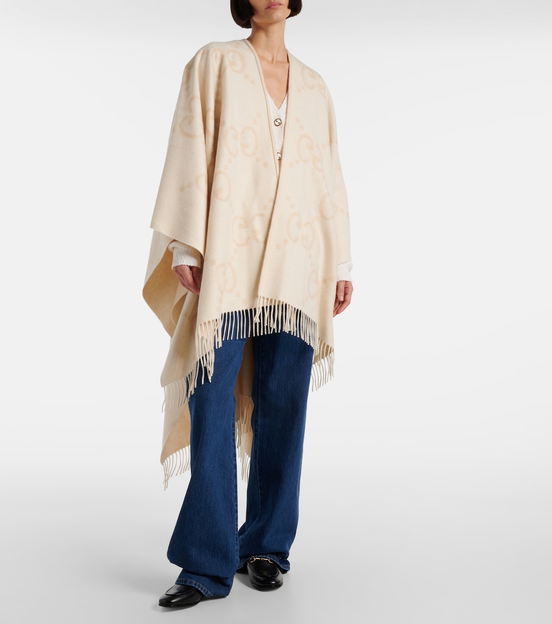 Mantello reversibile in cashmere GUCCI GG: stile giovane e raffinato