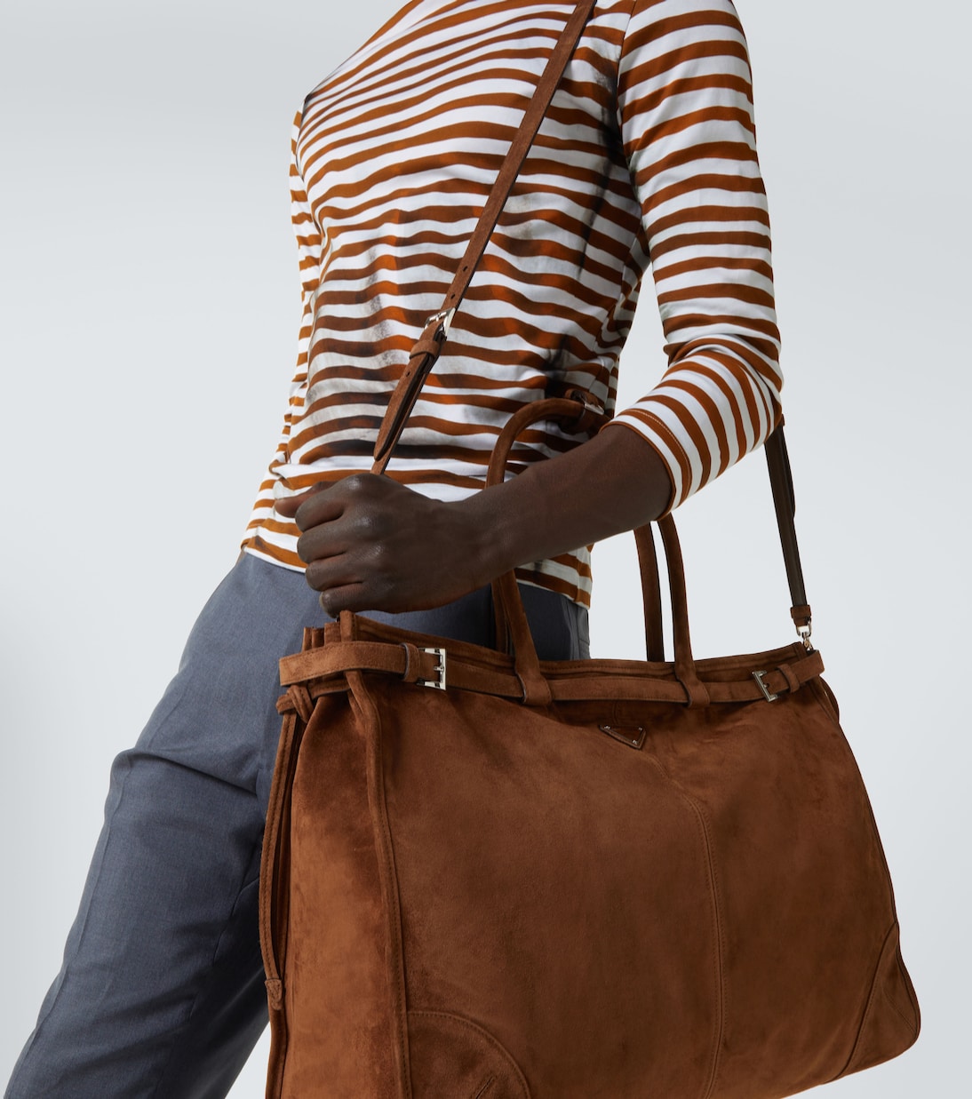 Borsa in suede con logo | Prada