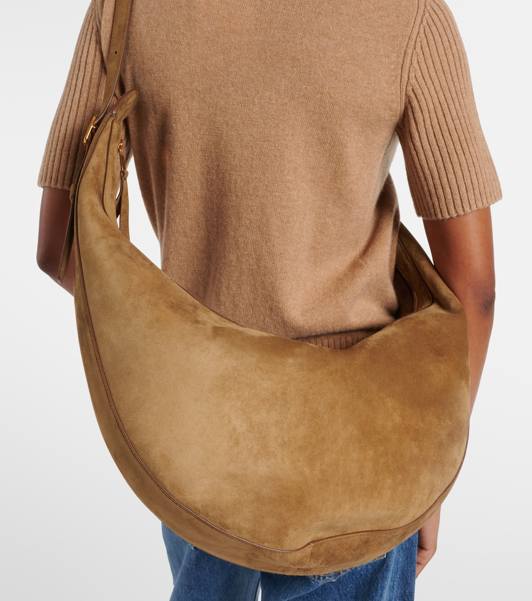 Borsa a spalla Augustina in suede | Khaite