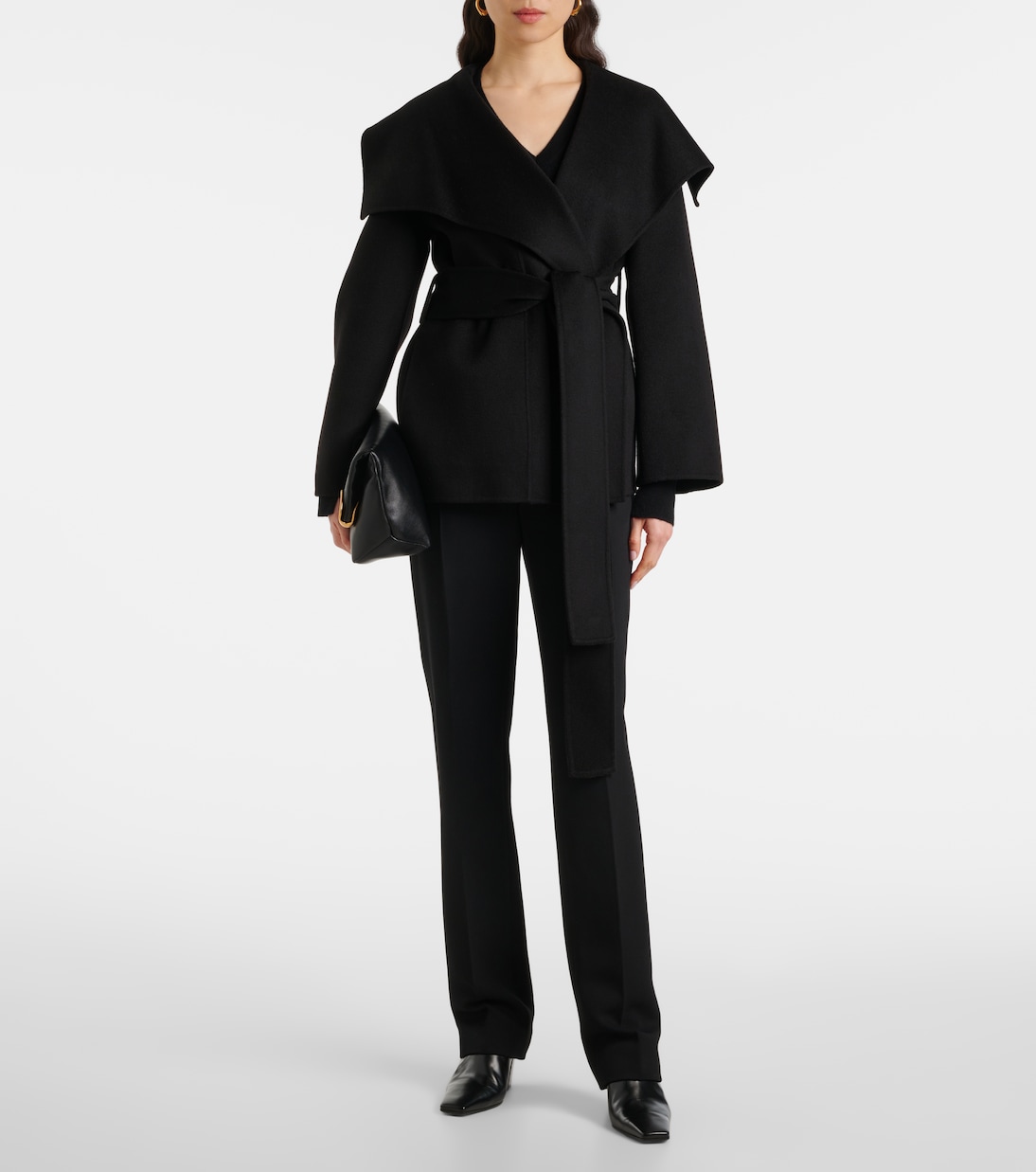 Adrienne wool and cashmere wrap coat | Joseph