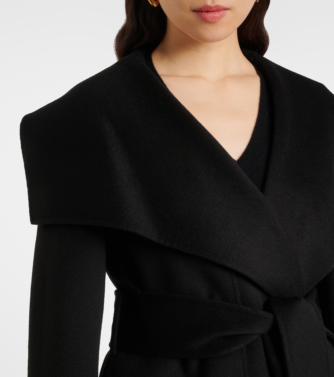 Adrienne wool and cashmere wrap coat | Joseph
