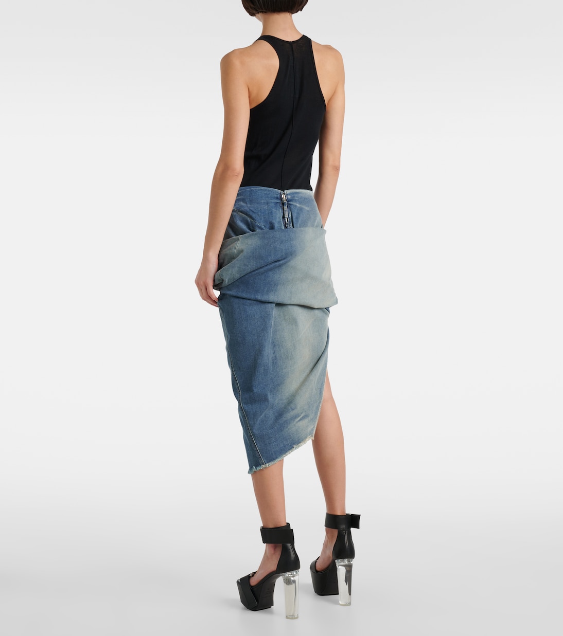 Minifalda DRKSHDW fruncida desteñida | Rick Owens