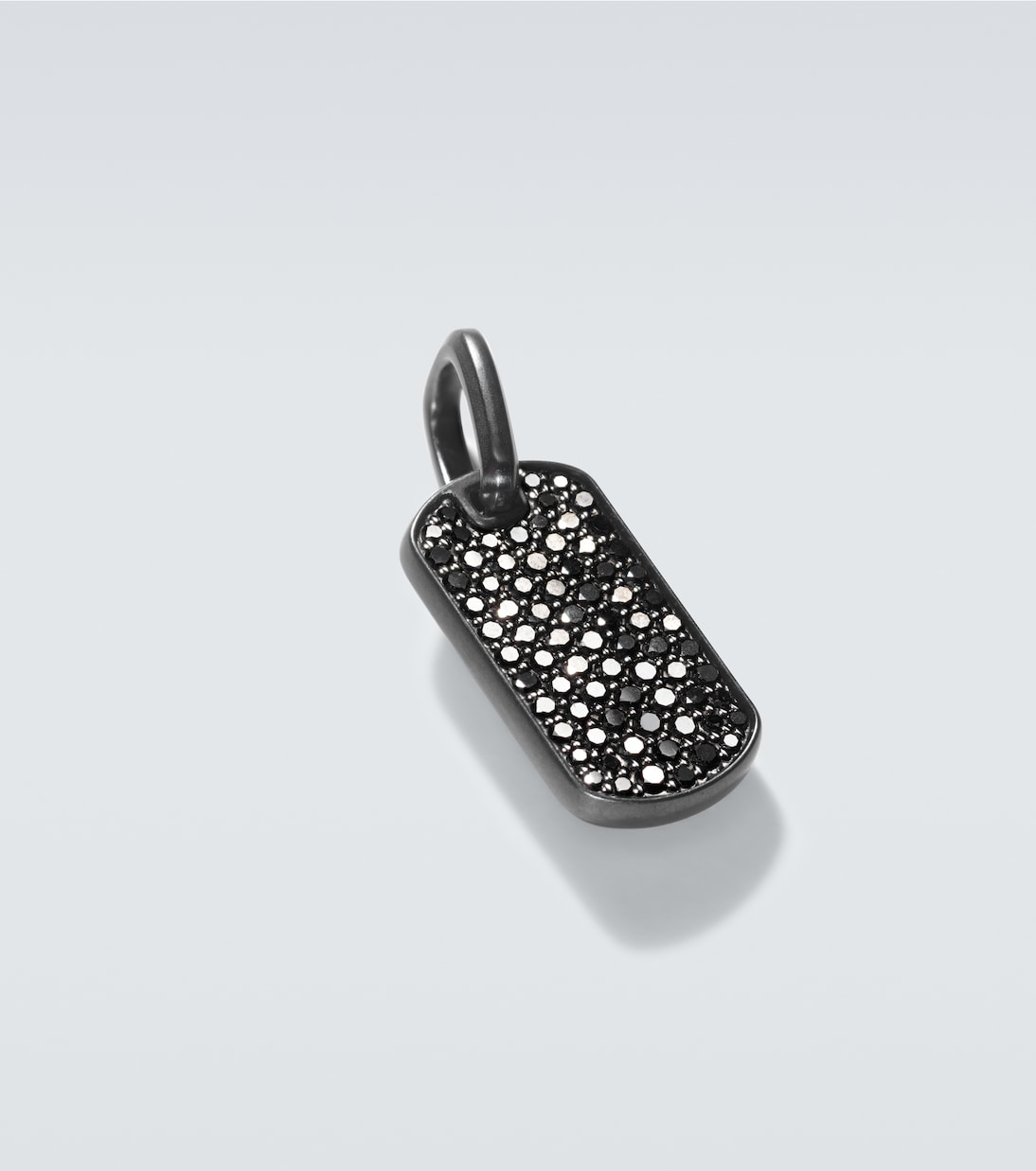 Chevron titanium and sterling silver pendant with diamonds | David Yurman