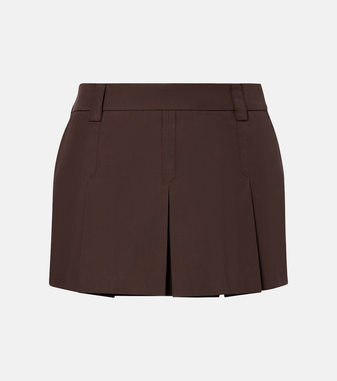Mini-jupe en coton mélangé à logo | Miu Miu