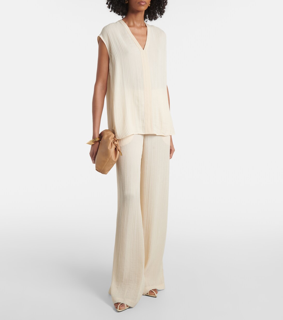 Mawn pleated jacquard wide-leg pants | Joseph