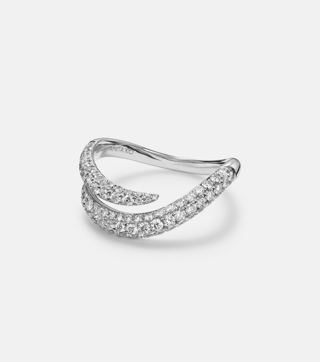 Anello Zara in oro bianco 18kt con diamanti | Anita Ko