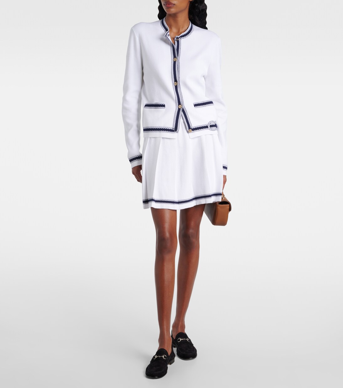 Intarsia pleated cotton-blend miniskirt | Gucci