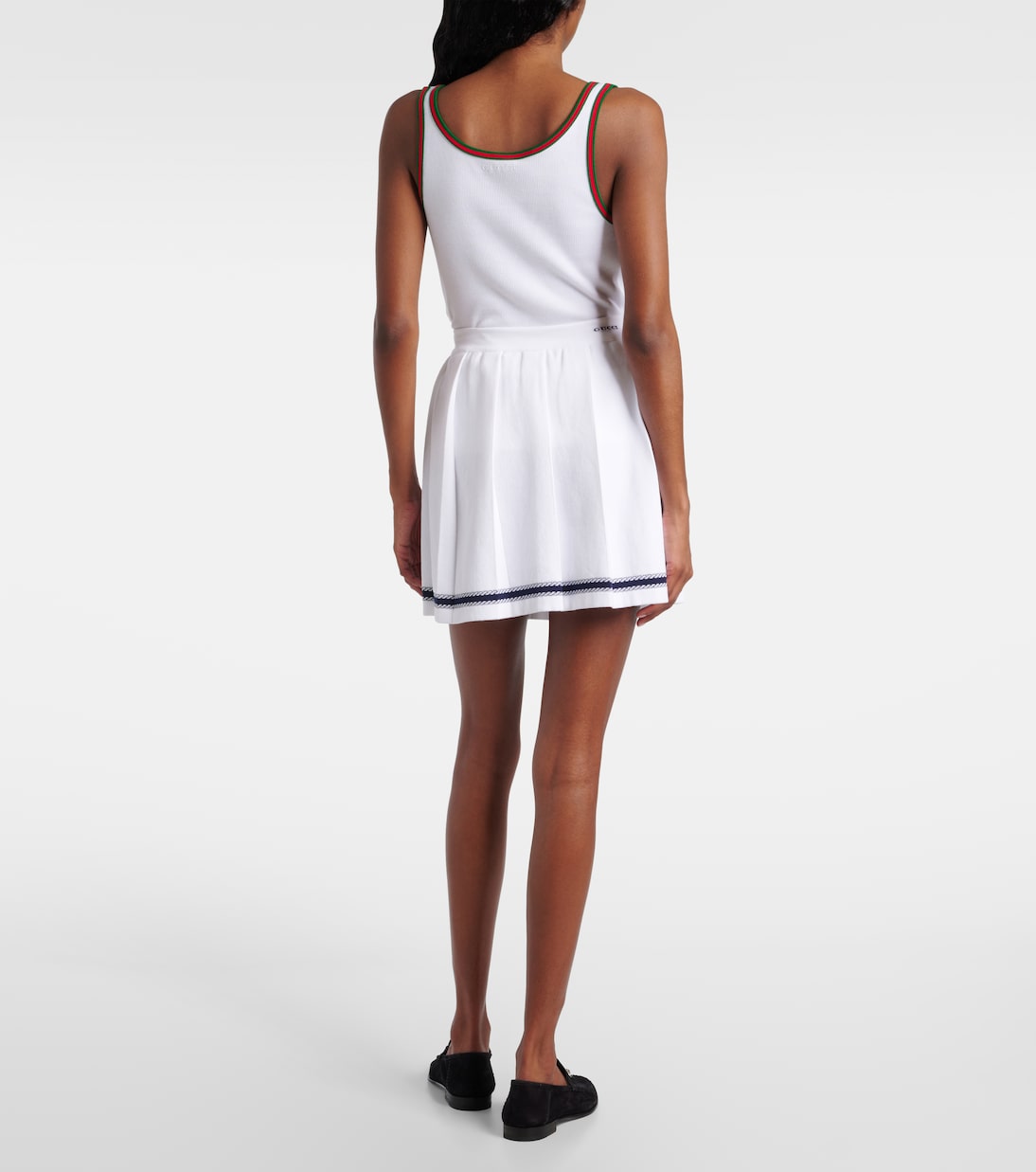 Intarsia pleated cotton-blend miniskirt | Gucci