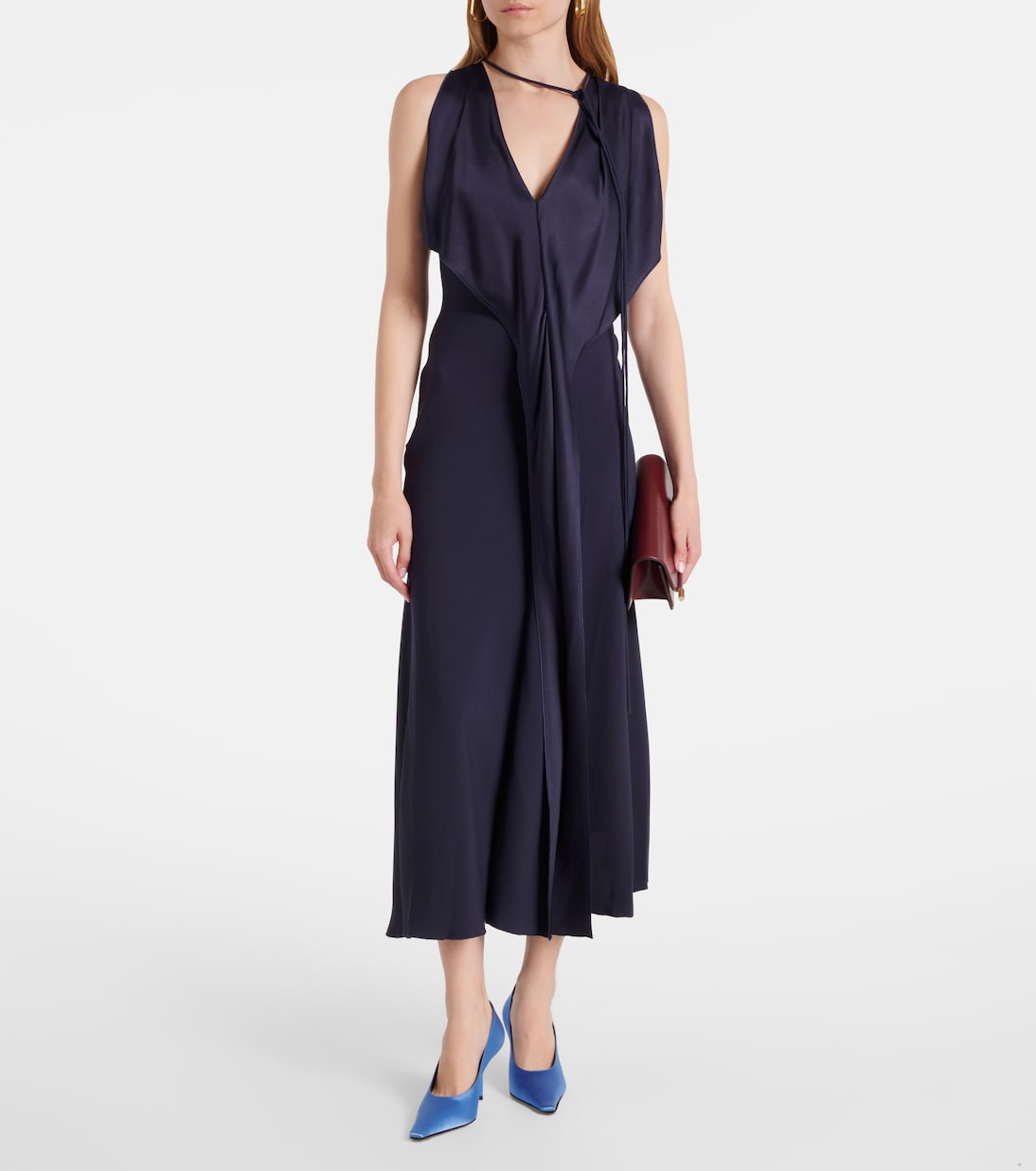 Robe midi en satin | Victoria Beckham