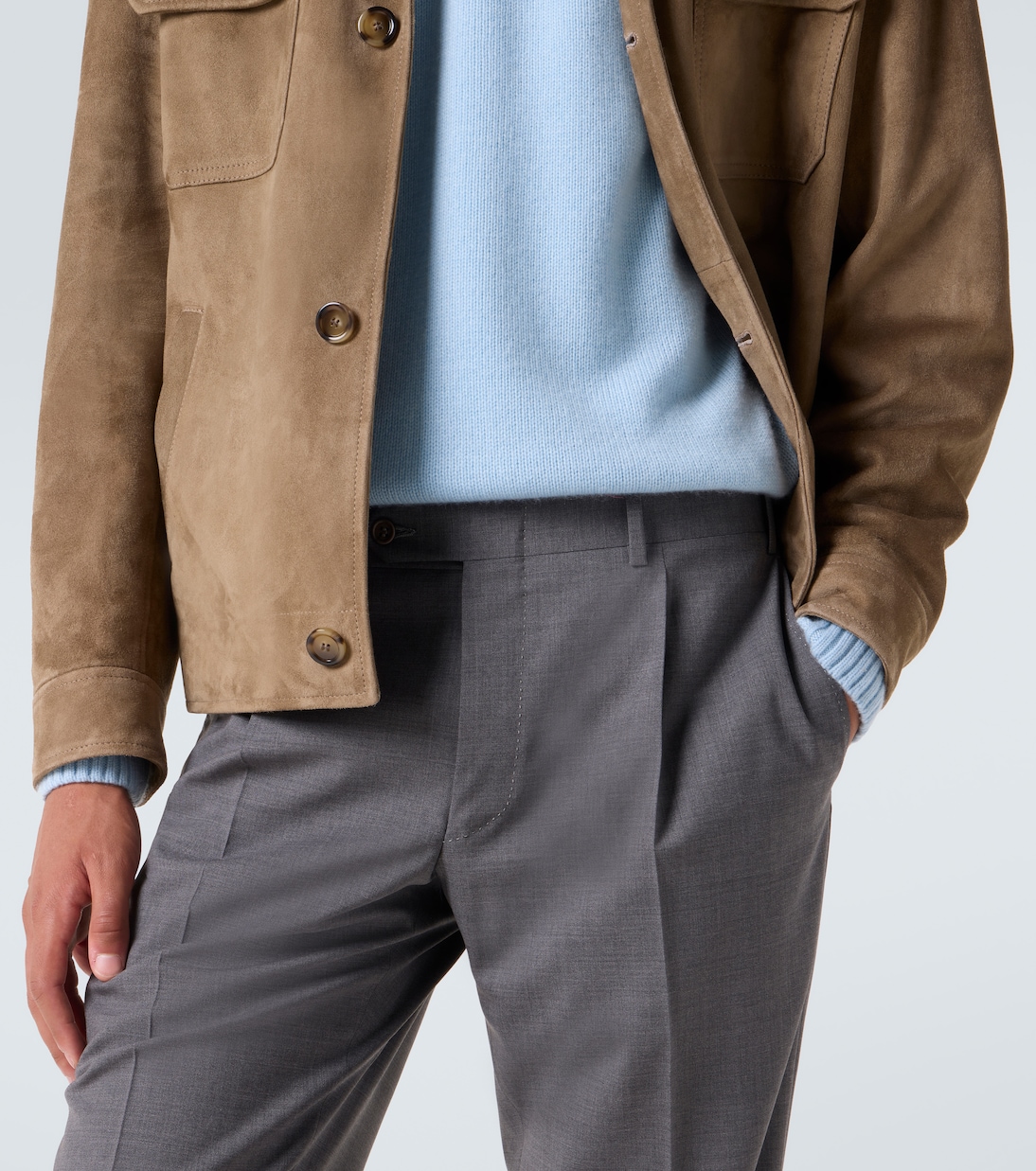 Wool-blend slim pants | Canali