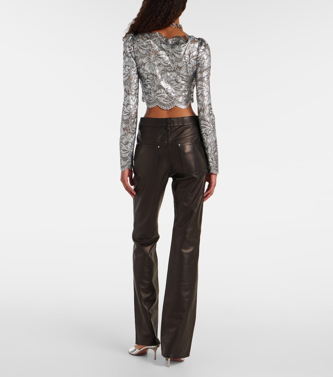 Pantalones flared de piel | Rabanne