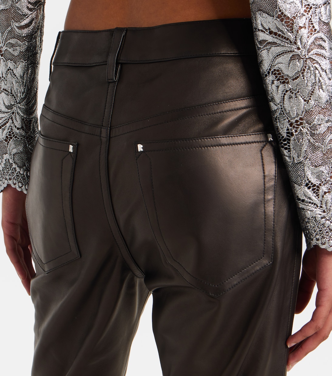 Pantalones flared de piel | Rabanne